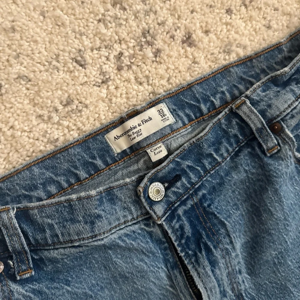 Abercrombie & Fitch Curve Love Low Rise Baggy Jean Medium Wash Size 16 Plus Size